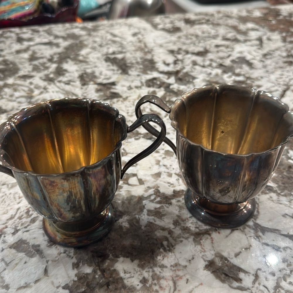 Antique vintage international silver company, creamer, and sugar silver